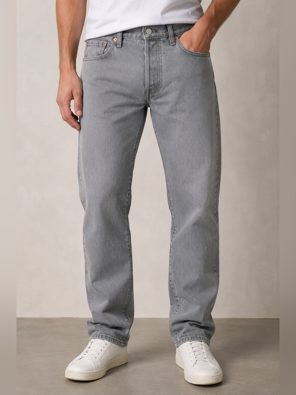 Levi’s 501 Original Fit Jeans Gray Washed Denim Button Fly Men’s 36x30
